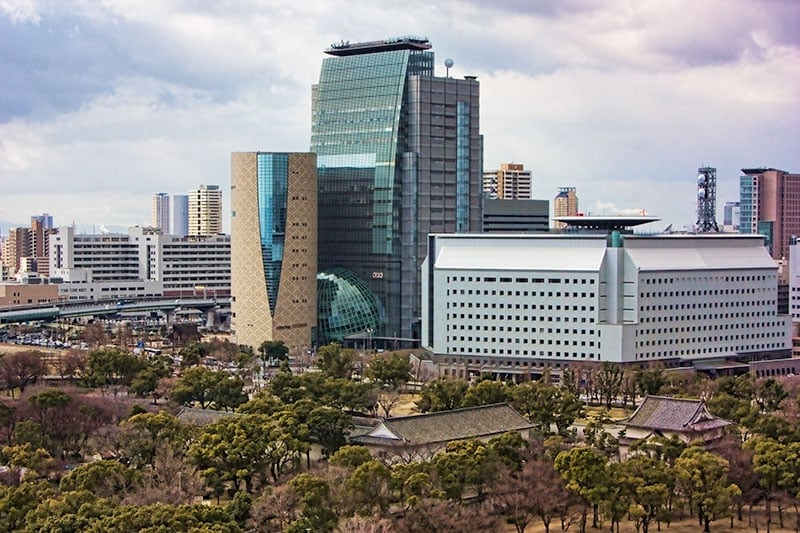 View from Osaka castle observation deck