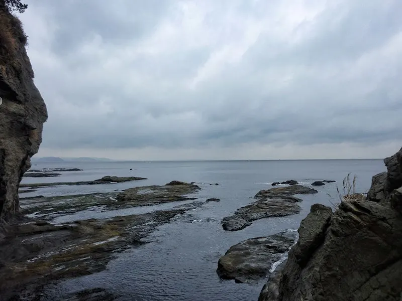 Enoshima Island rock shelves