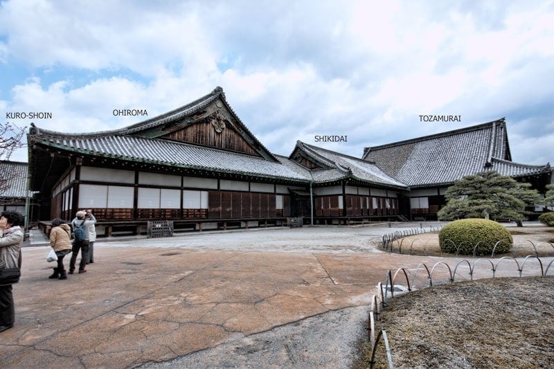 Nijo Castle - layout of the Ninomaru palace complex