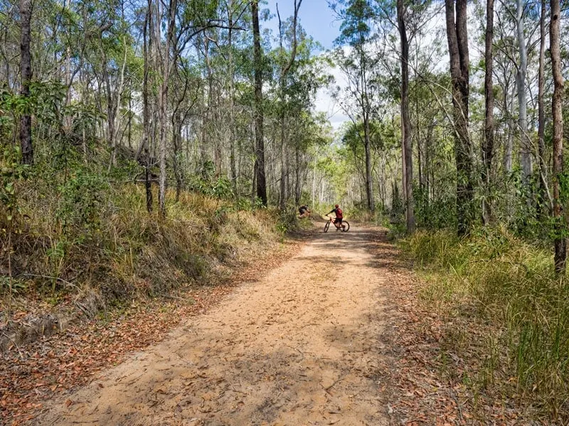 Mountain biking on the Multi use trail at White Rock Conservation Park