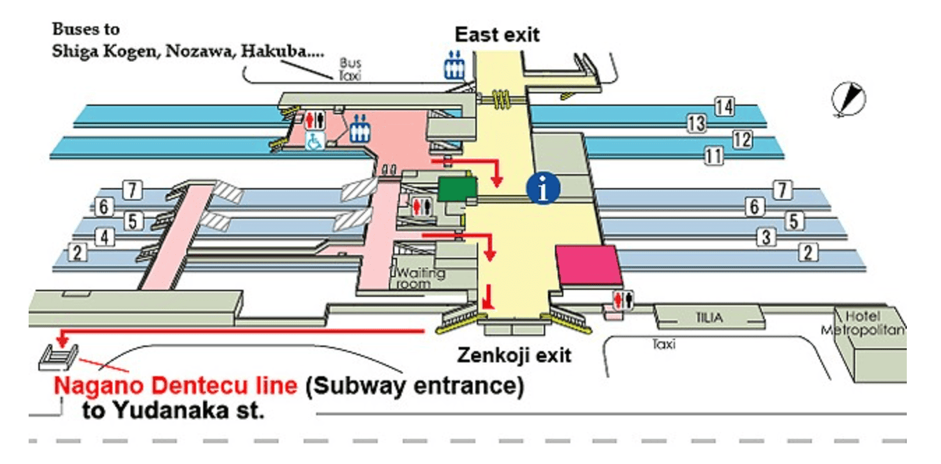 Nagano station map