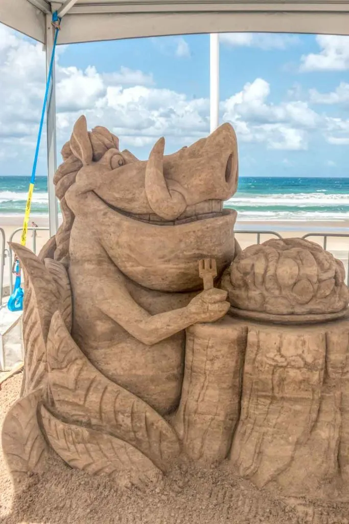 Sand sculpture at Surfers Paradise