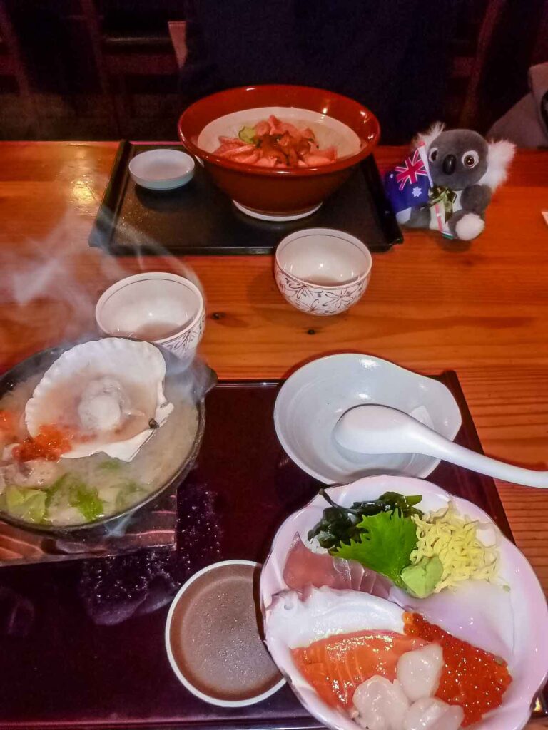 Seafood dinner in Otaru
