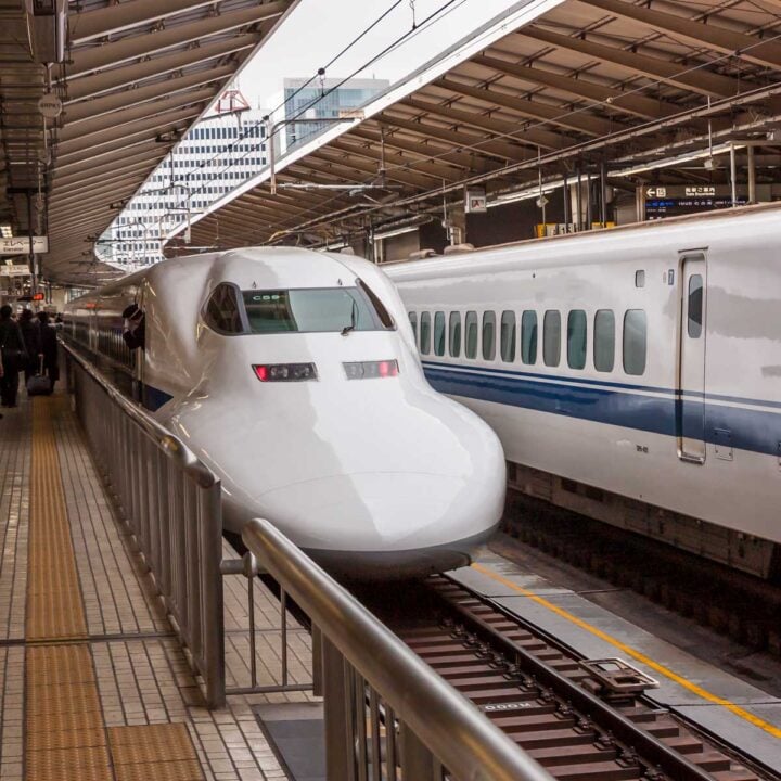 Shinkansen at station feature photo