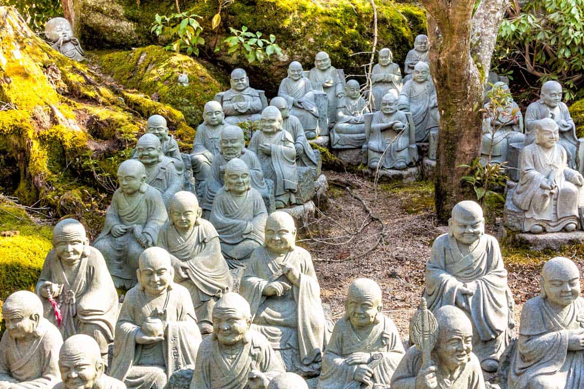 Arhat statues at Daisho-in temple on Miyajima Island