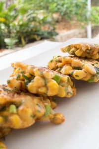 Herby corn fritters