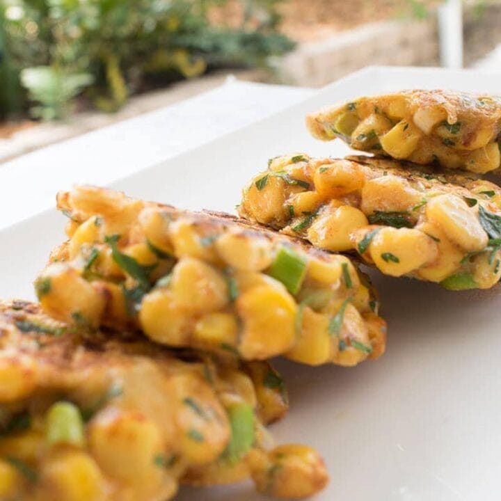Herby corn fritters