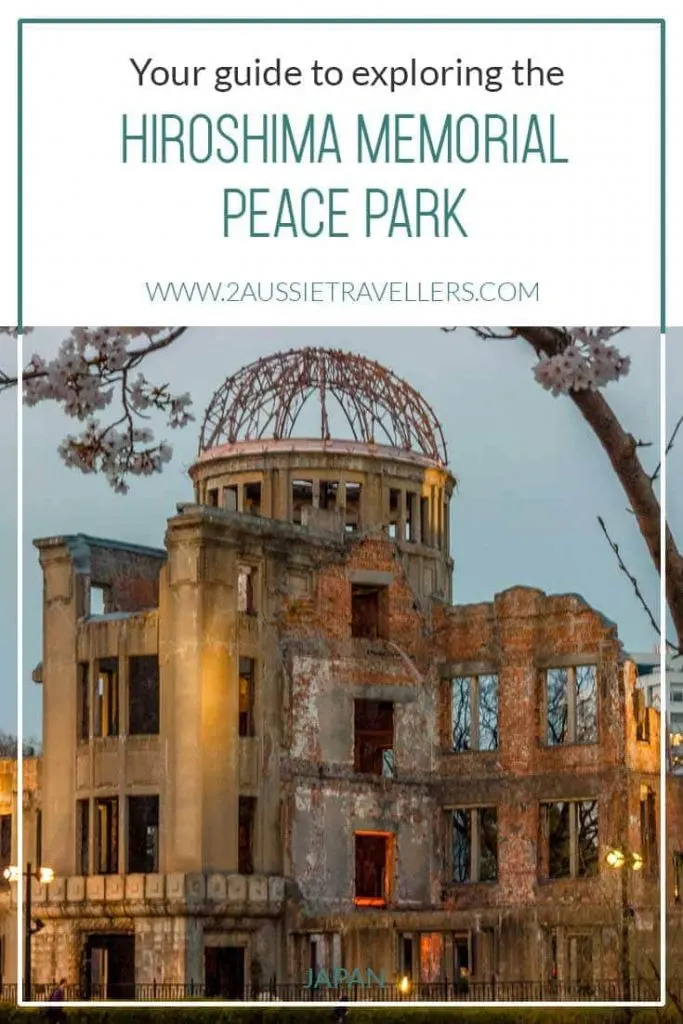 Hiroshima peace park cover image featuring A bomb dome at blue hour