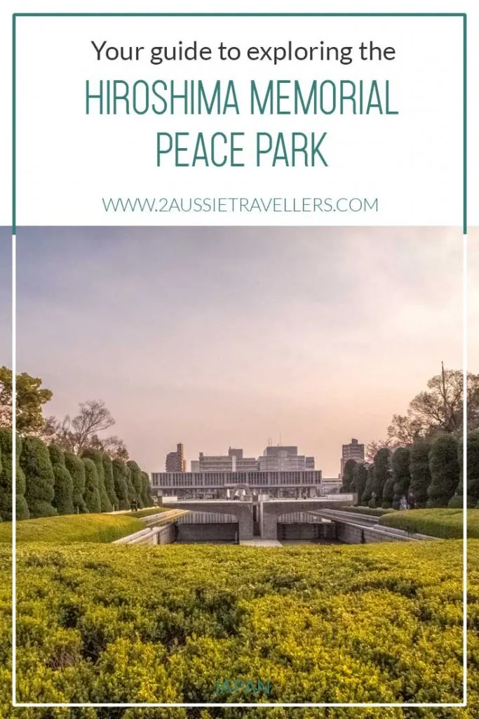 Hiroshima Peace Park cover image featuring museum at sunset