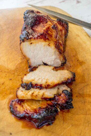 Char Siu road sliced on board