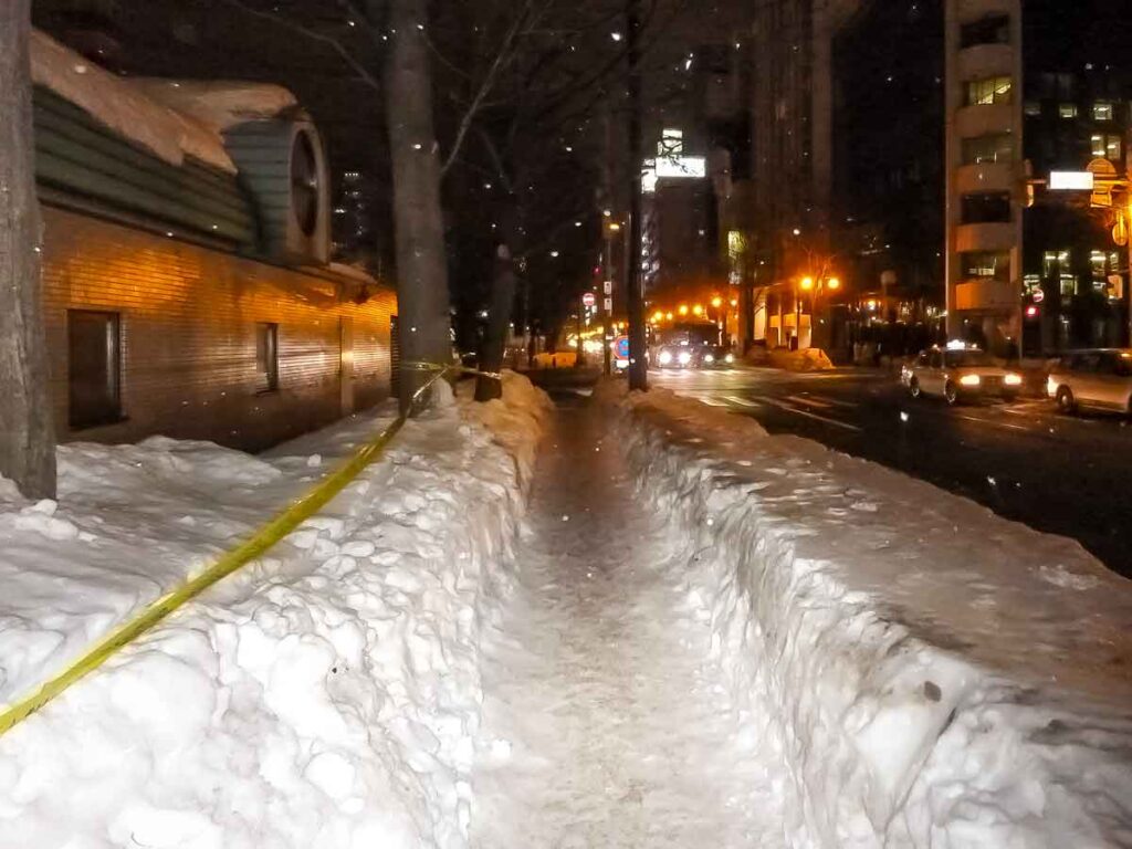 Sapporo city street in winter