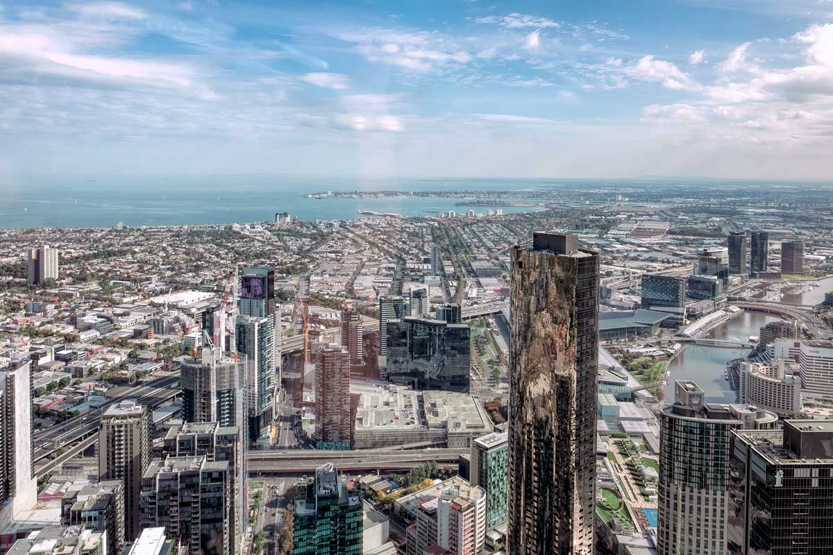 Birds eye view of Melbourne