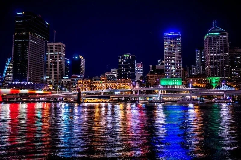 Lights over Brisbane river