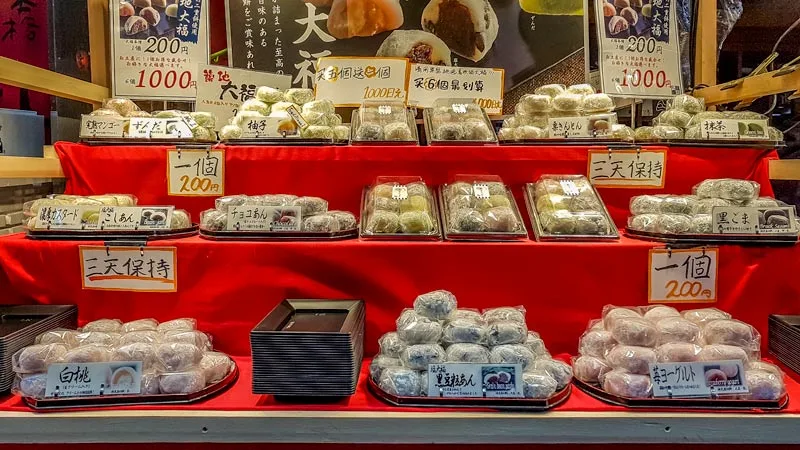 Fresh mochi at Kuromon market