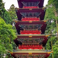 Ornate historic pagoda in Nikko