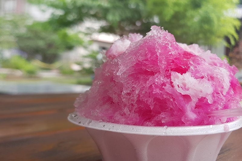 Strawberry milk shaved ice in Nikko