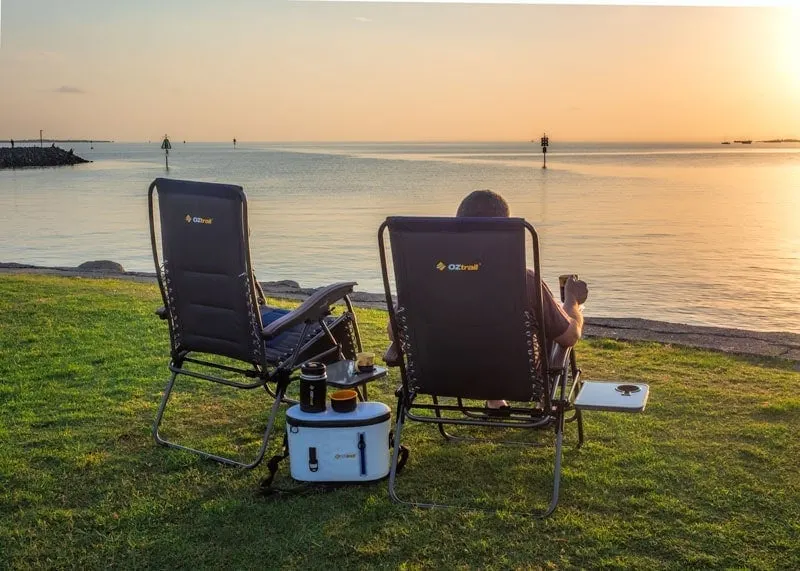 OZtrail camp recliners for sunrise