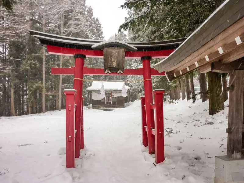 Shrine in Kanbayashi Onsen on the walk up to the snow monkeys