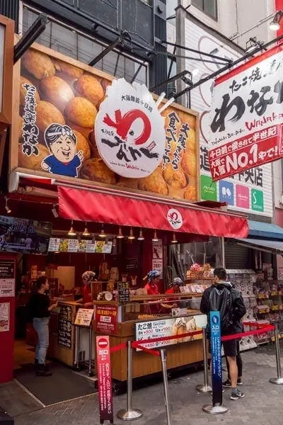 Popular takoyaki chain in Dotonbori, Osaka