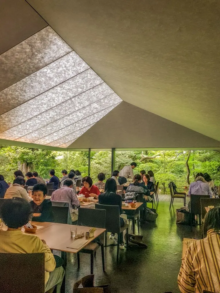 Nezu cafe overlooking the gardens at Nezu Museum in Tokyo