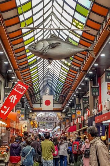 Kuromon market in Osaka