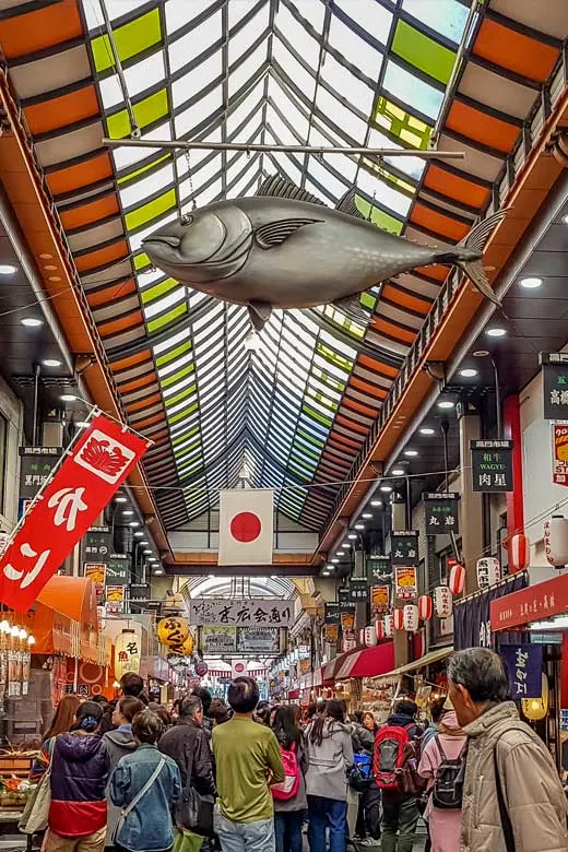 Kuromon market in Osaka