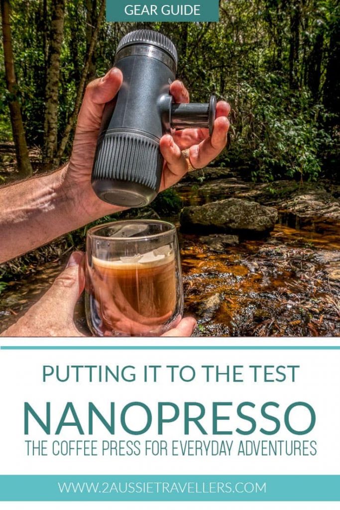 Making coffee with the Nanopresso at the rivers edge