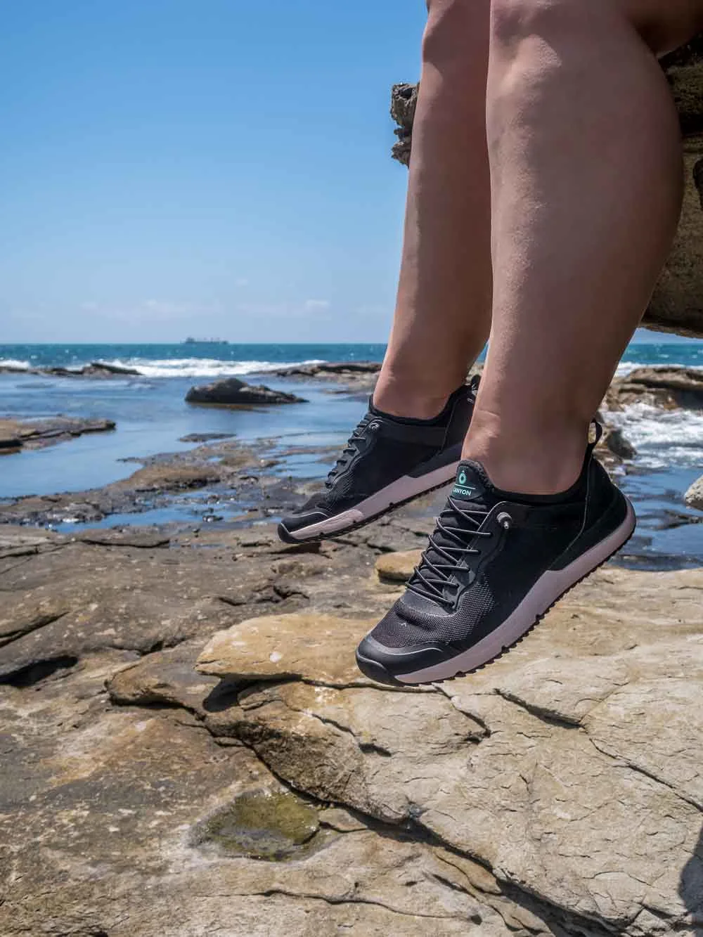 Wearing the Tropicfeel Canyon to explore the rock pools at Shelly Beach