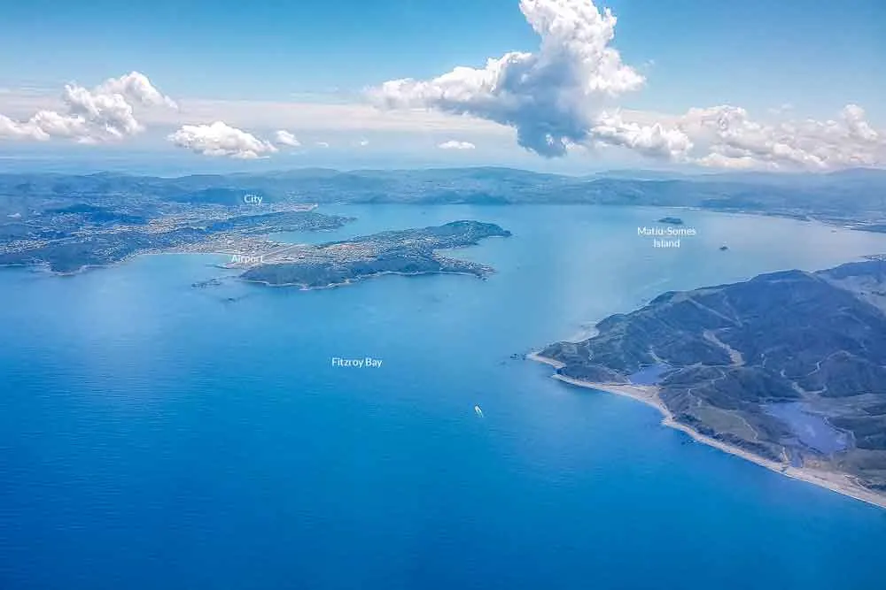 Wellington Harbour from the air