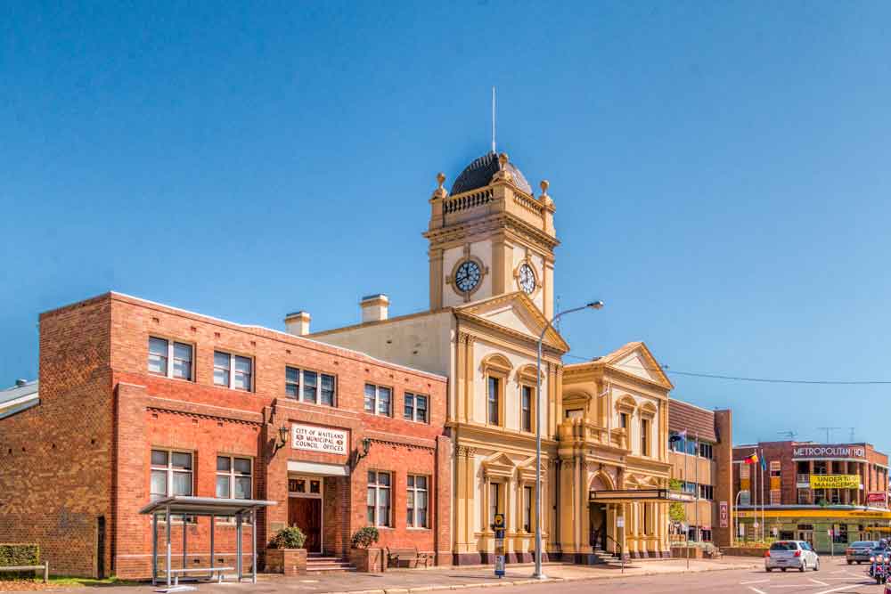 Historic buildings in central Maitland on the heritage trail