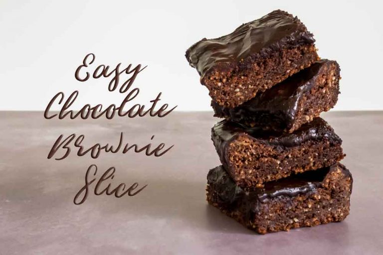 A chocolate brownie slice that's rich and fudgy