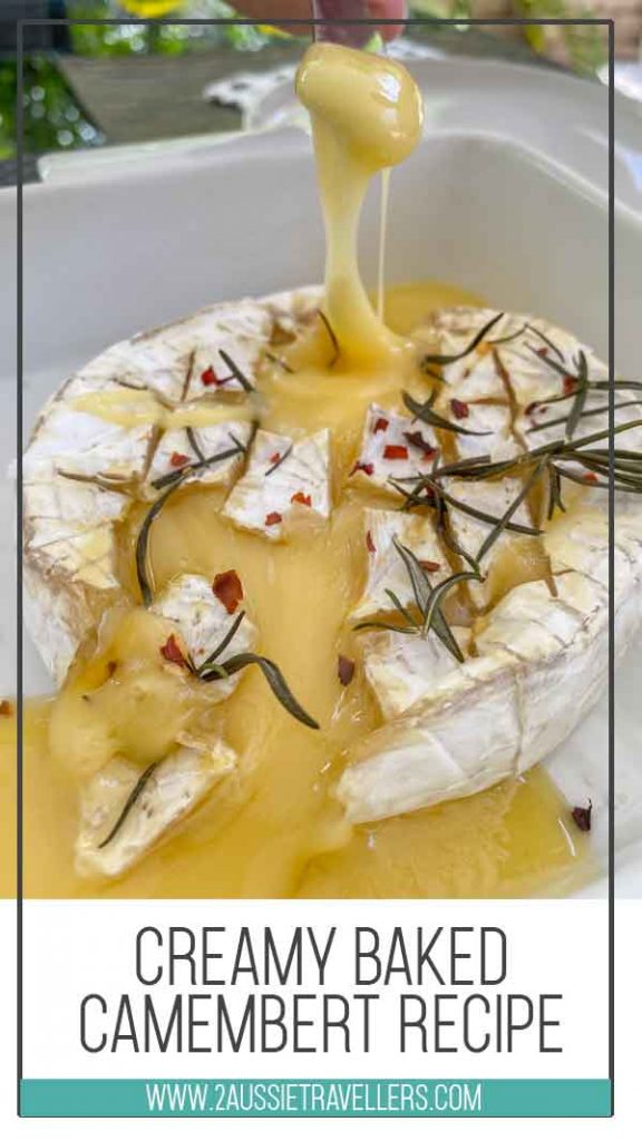 creamy baked camembert recipe pinterest poster