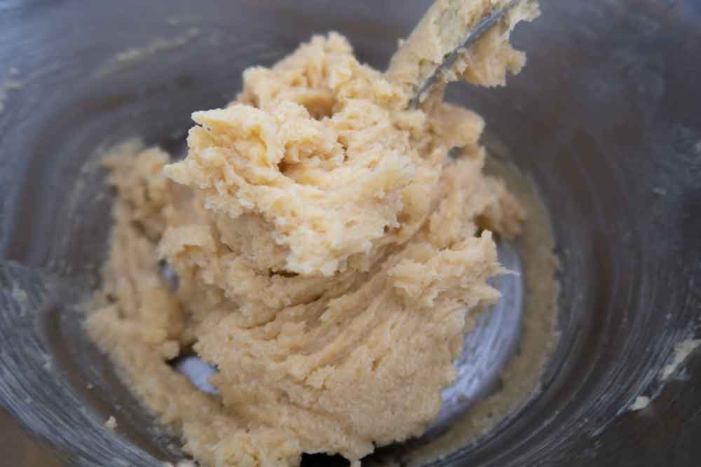 Creamed butter and raw sugar