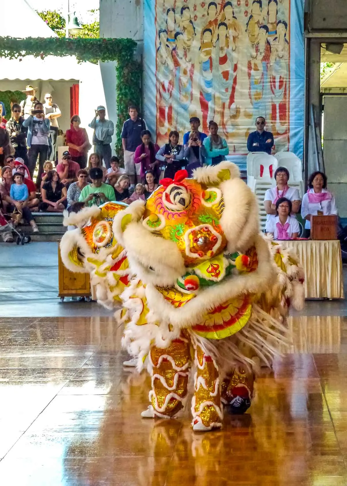 Lion dance at Southbank for Buddhas birthday celebration