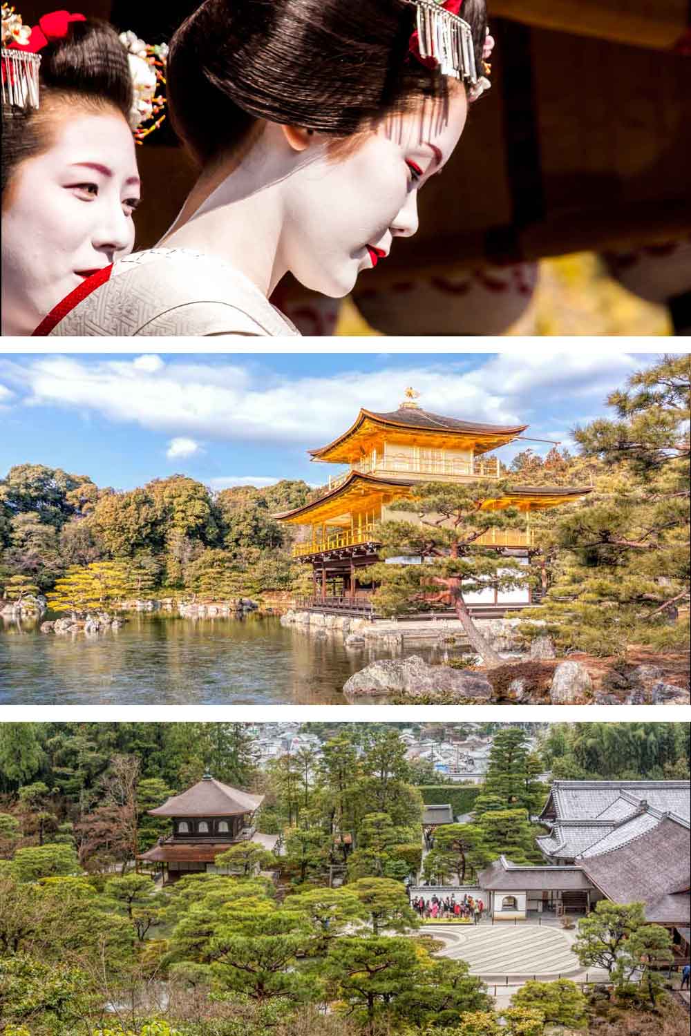 Things to do in Kyoto: Maiko, Golden Pavilion, View over Ginkakuji
