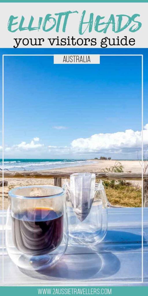 Coffee picnic with white sand beach and ocean behind