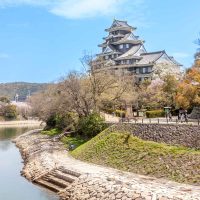 Japanese Castles - Okayama castle from the bride over to the gardens