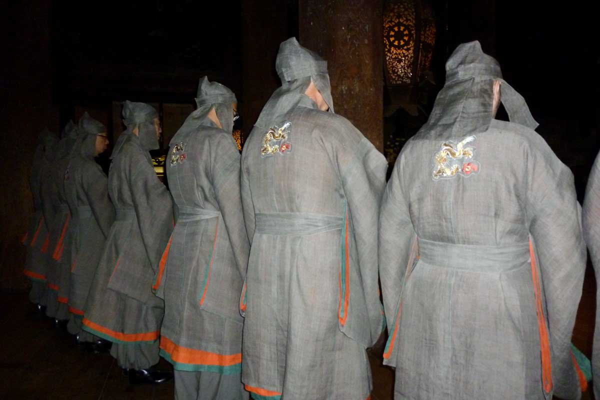 Chanting in the main temple at Kiyomizudera during the festival parade