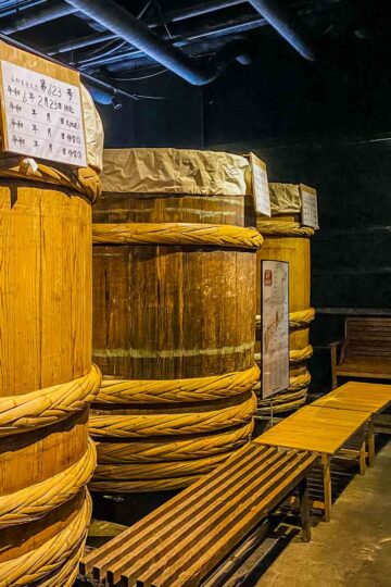 Iishi Miso in Matsumoto, Nagano. Vats of year 1 miso.