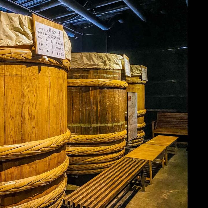 Iishi Miso in Matsumoto, Nagano. Vats of year 1 miso.